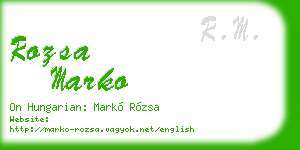 rozsa marko business card